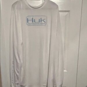 Huk White Long Sleeve Performance Shirt